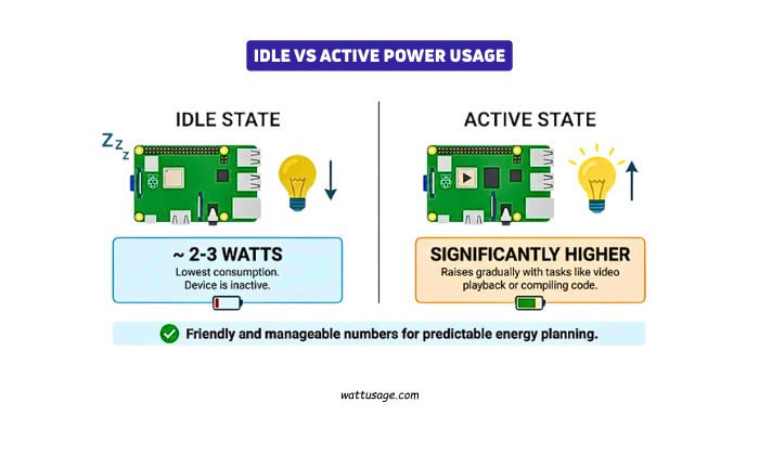 Idle vs Active Power Usage